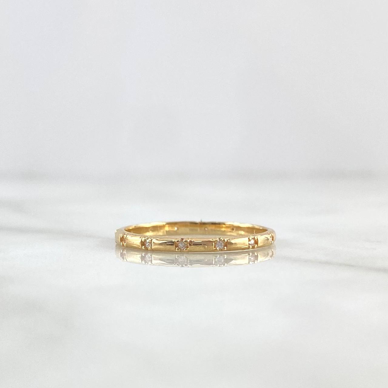 Anillo Morse 1.45gr / T6 1/4 / Circones Blancos Oro Amarillo