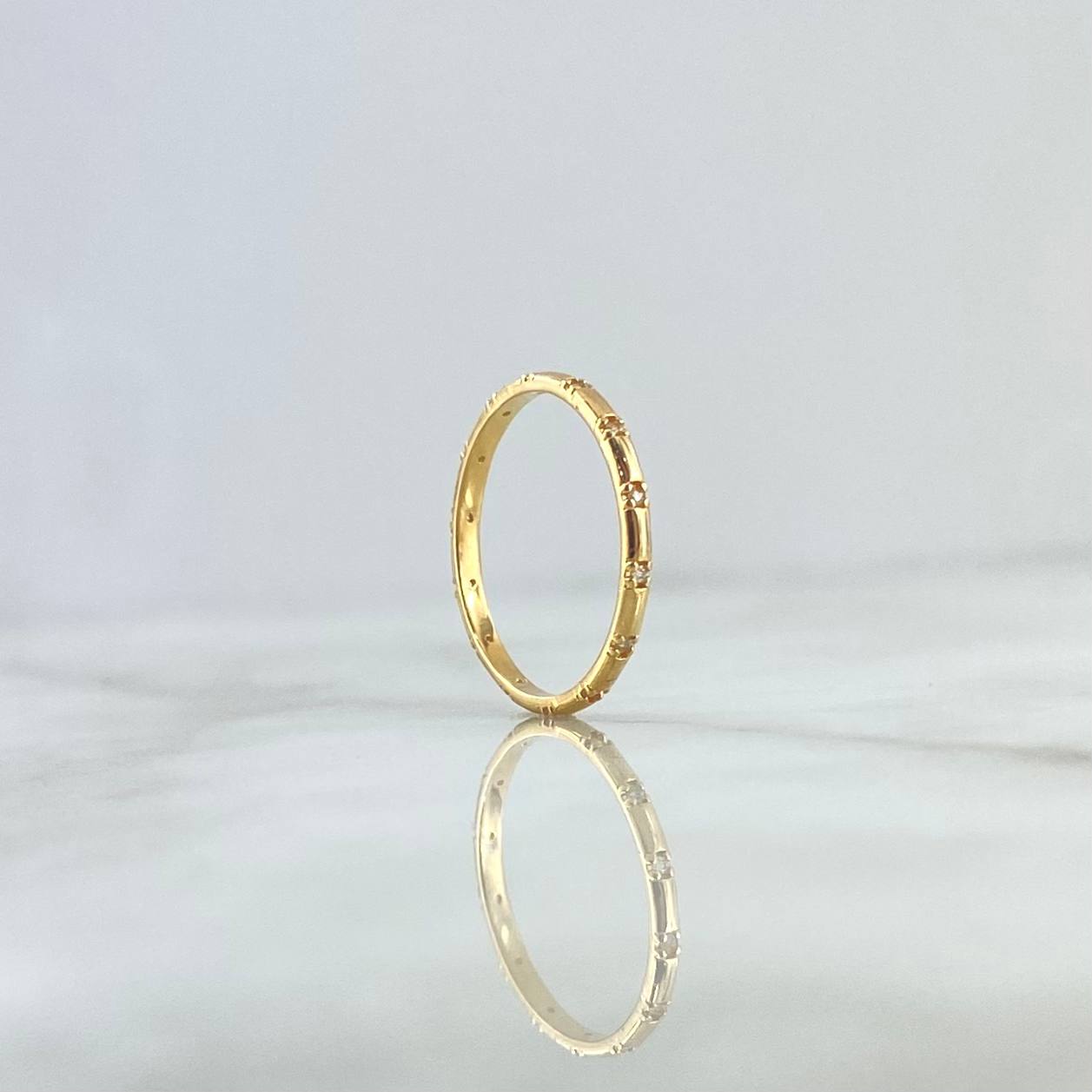 Anillo Morse 1.45gr / T6 1/4 / Circones Blancos Oro Amarillo