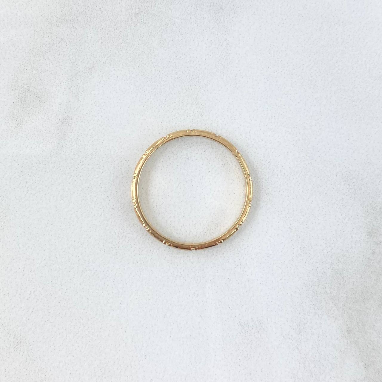 Anillo Morse 1.45gr / T6 1/4 / Circones Blancos Oro Amarillo