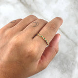 Anillo Ojos Infinitos 1.5gr / T6 1/2 / Circones Verdes Oro Amarillo