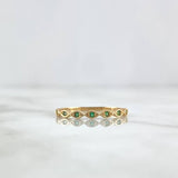 Anillo Ojos Infinitos 1.5gr / T6 1/2 / Circones Verdes Oro Amarillo