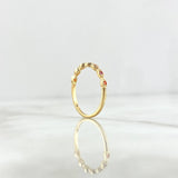 Anillo Ojos Infinitos 1.45gr / T7 1/2 / Circones Multicolores Oro Amarillo