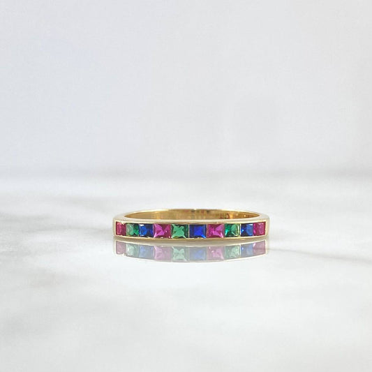 Anillo Medio Carril Grueso 1.6gr / T7 / Circones Verdes Azules Fucsias Oro Amarillo