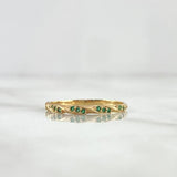 Anillo Rama Trenzada 1.15gr / T6 / Circones Verdes Oro Amarillo