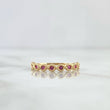 Anillo Olas Entrelazadas 1.5gr / T6 1/2 / Circones Fucsias Oro Amarillo
