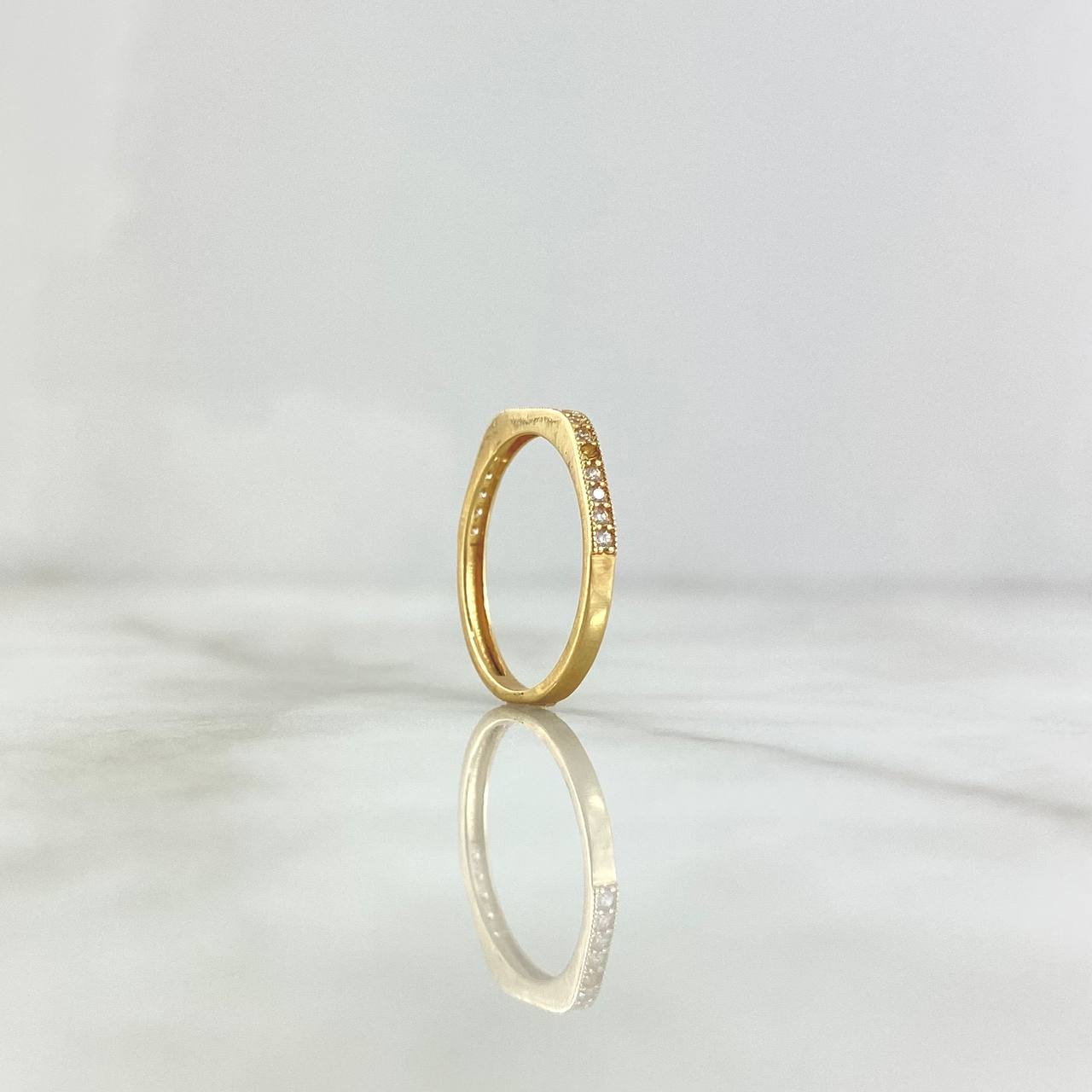 Anillo Media Churumbela Exagonal 1.4gr / T6 / Circones Blancos Oro Amarillo