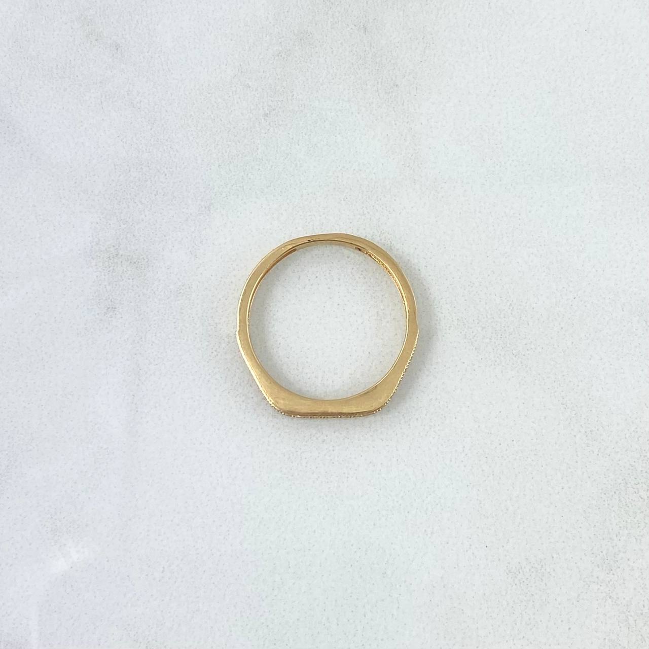Anillo Media Churumbela Exagonal 1.4gr / T6 / Circones Blancos Oro Amarillo