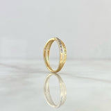 Anillo Lineas Cruzadas 1.45gr / T6 / Circones Blancos Dos Oros Amarillo Blanco