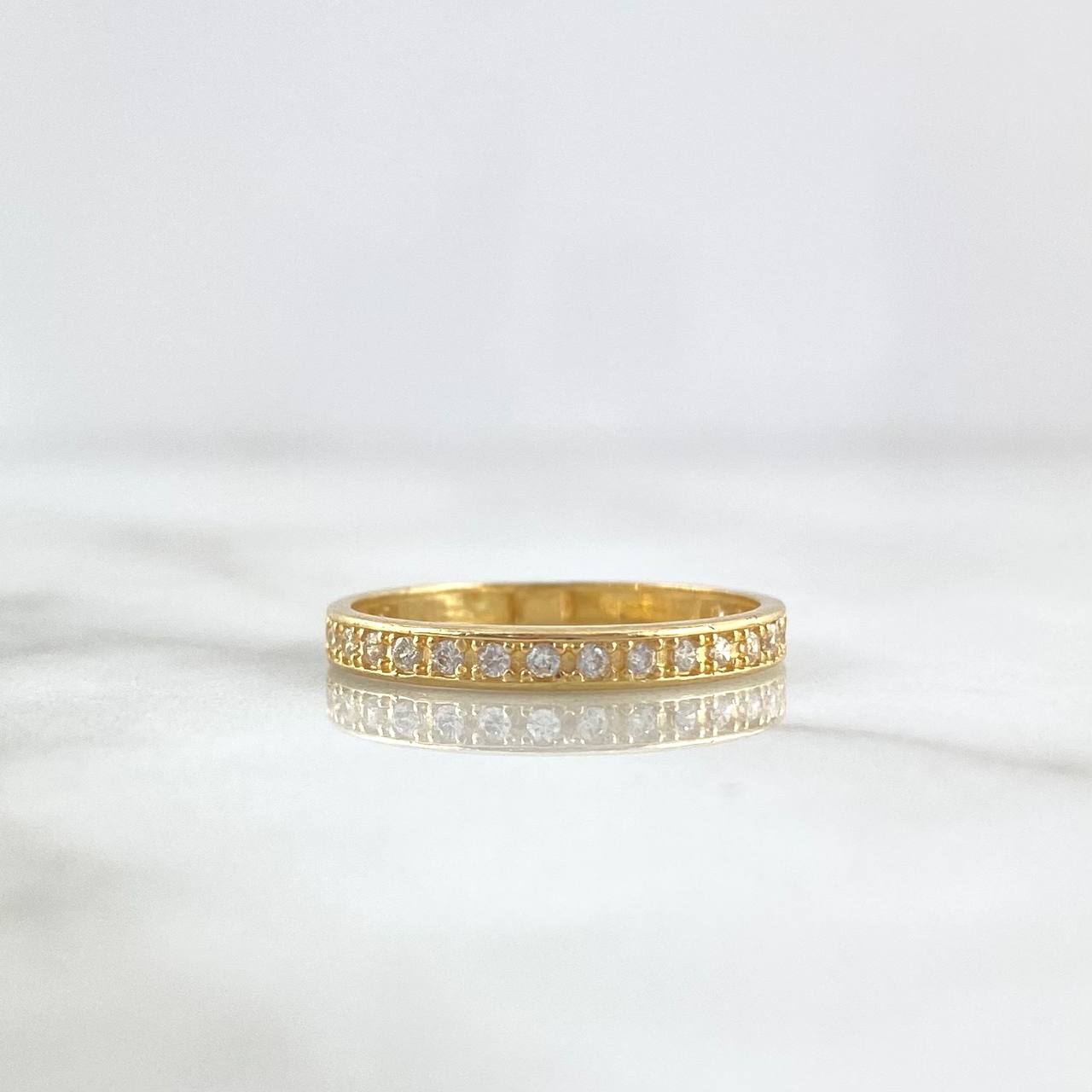 Anillo Medio Carril 1.45gr / T5 3/4 / Circones Blancos Oro Amarillo