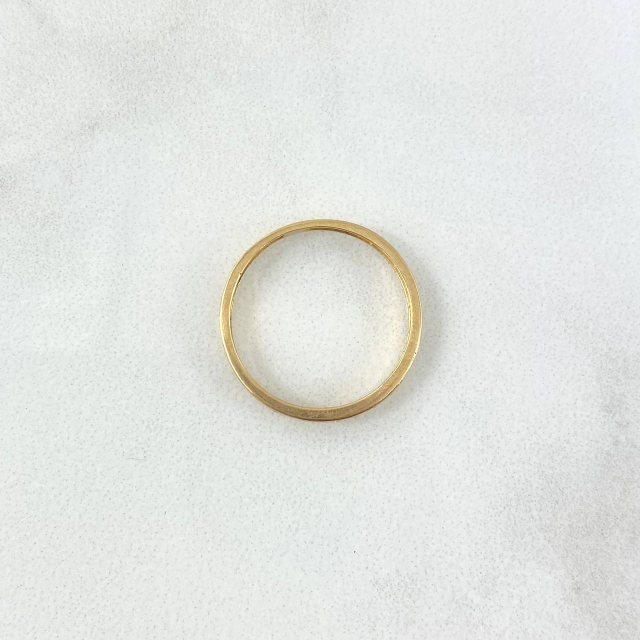 Anillo Medio Carril 1.45gr / T5 3/4 / Circones Blancos Oro Amarillo