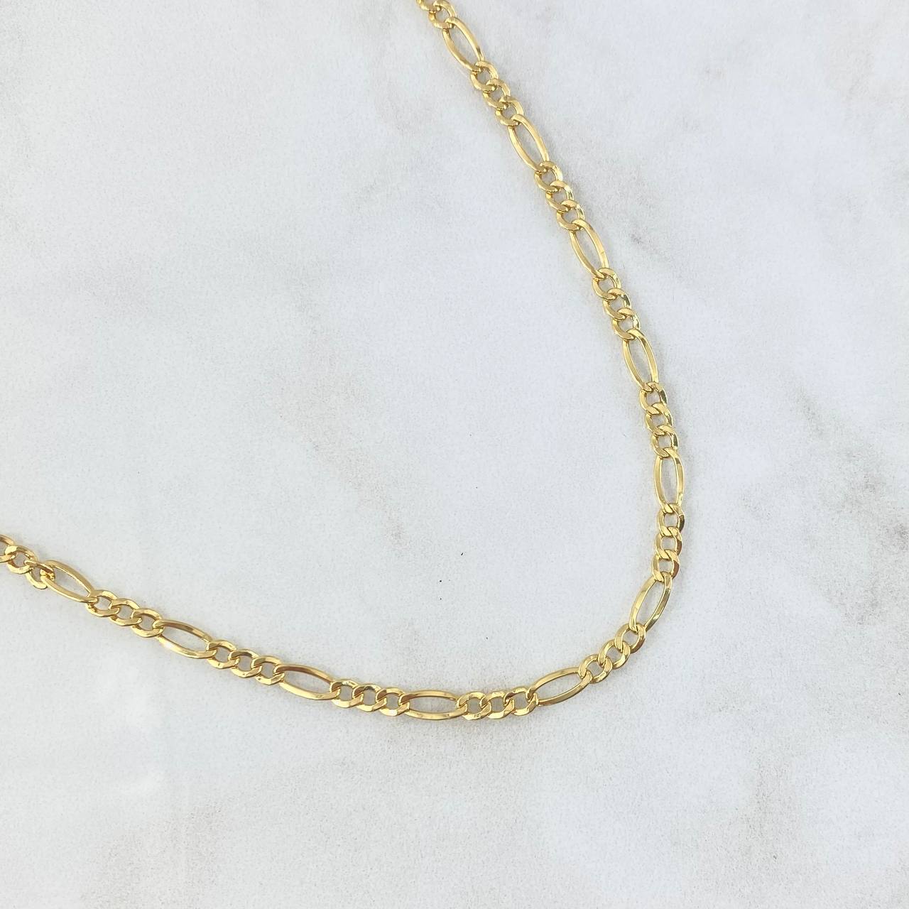 Cadena Figaro 4.15gr / 60cm / 3.3mm Oro Amarillo +0 *