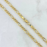 Cadena Figaro 4.15gr / 60cm / 3.3mm Oro Amarillo +0 *