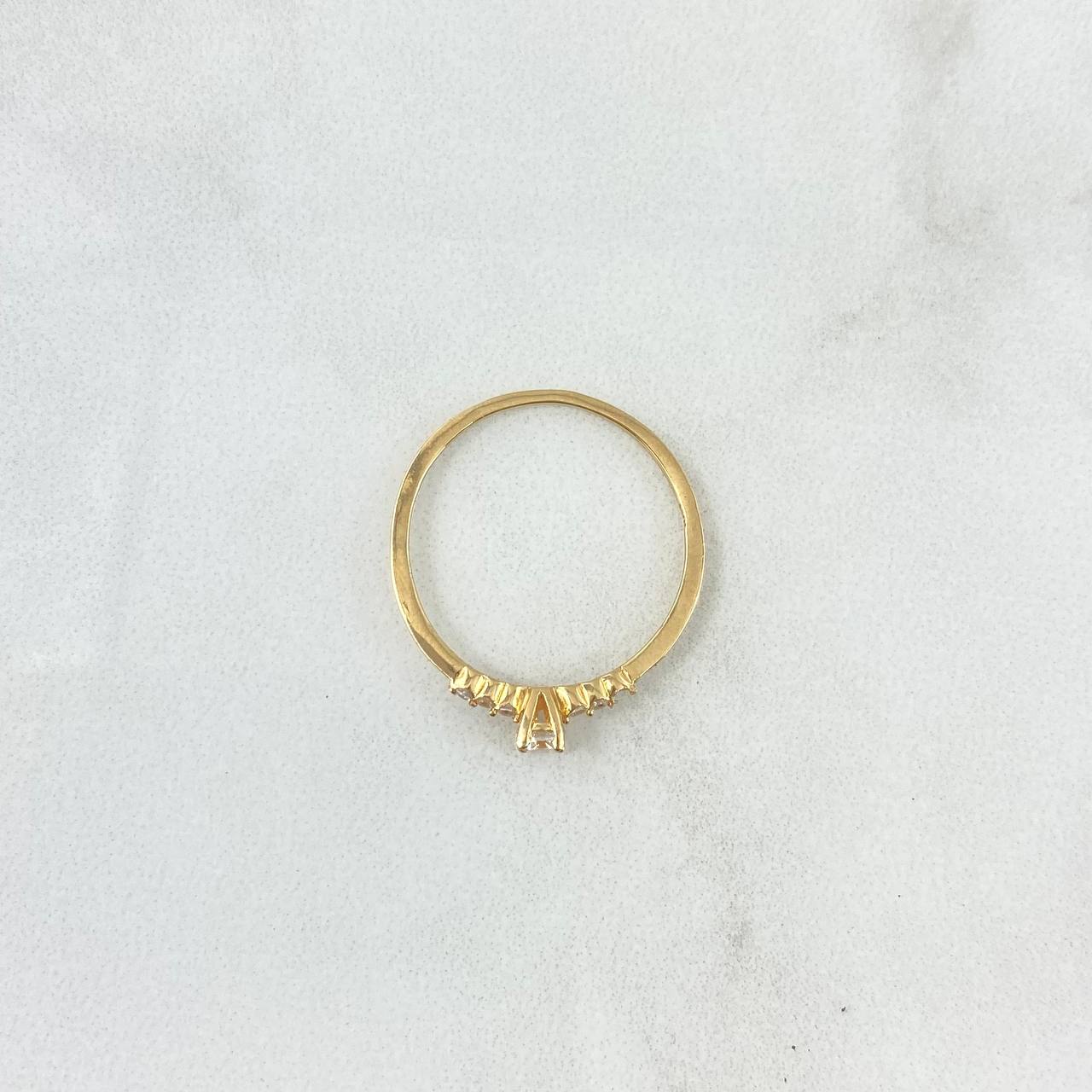 Anillo Solitario Estela 1.05gr / T4 1/2 / Circones Blancos Oro Amarillo