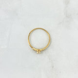 Anillo Solitario Estela 1.05gr / T4 1/2 / Circones Blancos Oro Amarillo