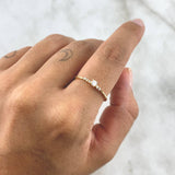 Anillo Solitario Estela 1.05gr / T4 1/2 / Circones Blancos Oro Amarillo