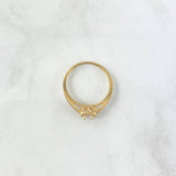 Anillo Solitario Halo Tupido 1.95gr / T6 1/2 / Circones Blancos Oro Amarillo