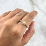 Anillo Solitario Halo Tupido 1.95gr / T6 1/2 / Circones Blancos Oro Amarillo