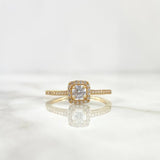 Anillo Solitario Halo Tupido 1.95gr / T6 1/2 / Circones Blancos Oro Amarillo