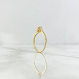 Anillo Solitario Base Corazón 1.55gr / T5 3/4 / Circones Blancos Oro Amarillo