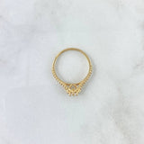 Anillo Solitario Base Corazón 1.55gr / T5 3/4 / Circones Blancos Oro Amarillo