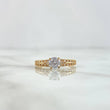 Anillo Solitario Doble Carril 2.1gr / T5 / Circones Blancos Oro Amarillo