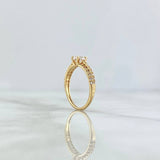 Anillo Solitario Doble Carril 2.1gr / T5 / Circones Blancos Oro Amarillo