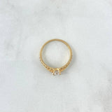 Anillo Solitario Doble Carril 2.1gr / T5 / Circones Blancos Oro Amarillo