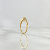 Anillo Solitario Escalonado 1.7gr / T5 3/4 / Circones Blancos Oro Amarillo