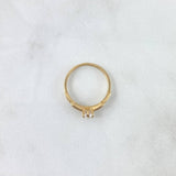 Anillo Solitario Escalonado 1.7gr / T5 3/4 / Circones Blancos Oro Amarillo