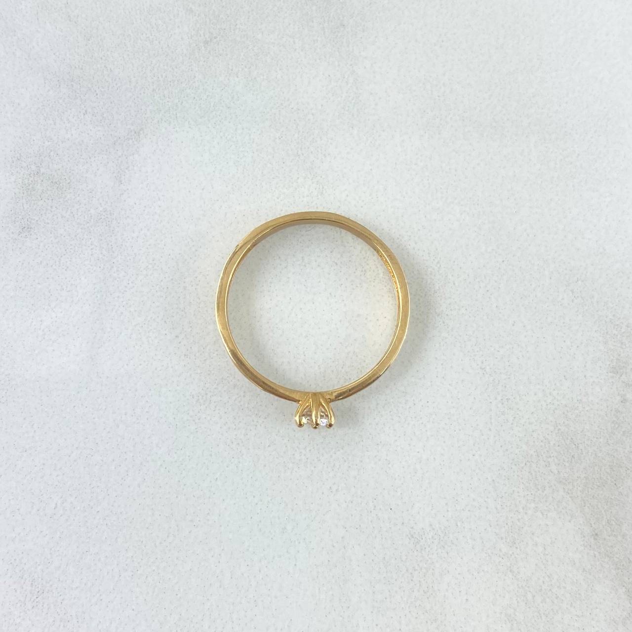 Anillo Solitario Espringado 1.8gr / T6 3/4 / Circon Blanco Oro Amarillo