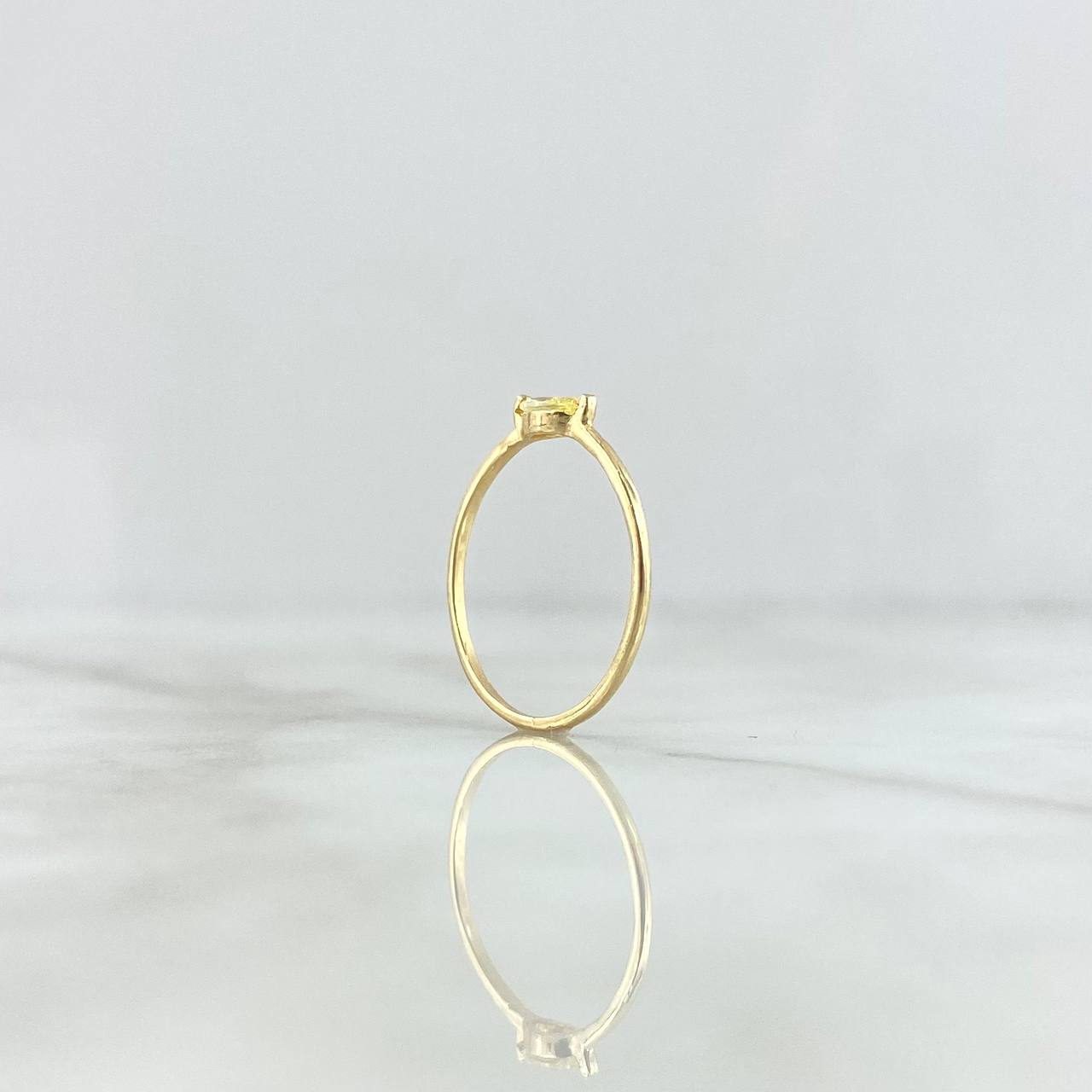 Anillo Solitario Marquesa Horizontal 0.9gr / T7 / Circon Amarillo Oro Amarillo