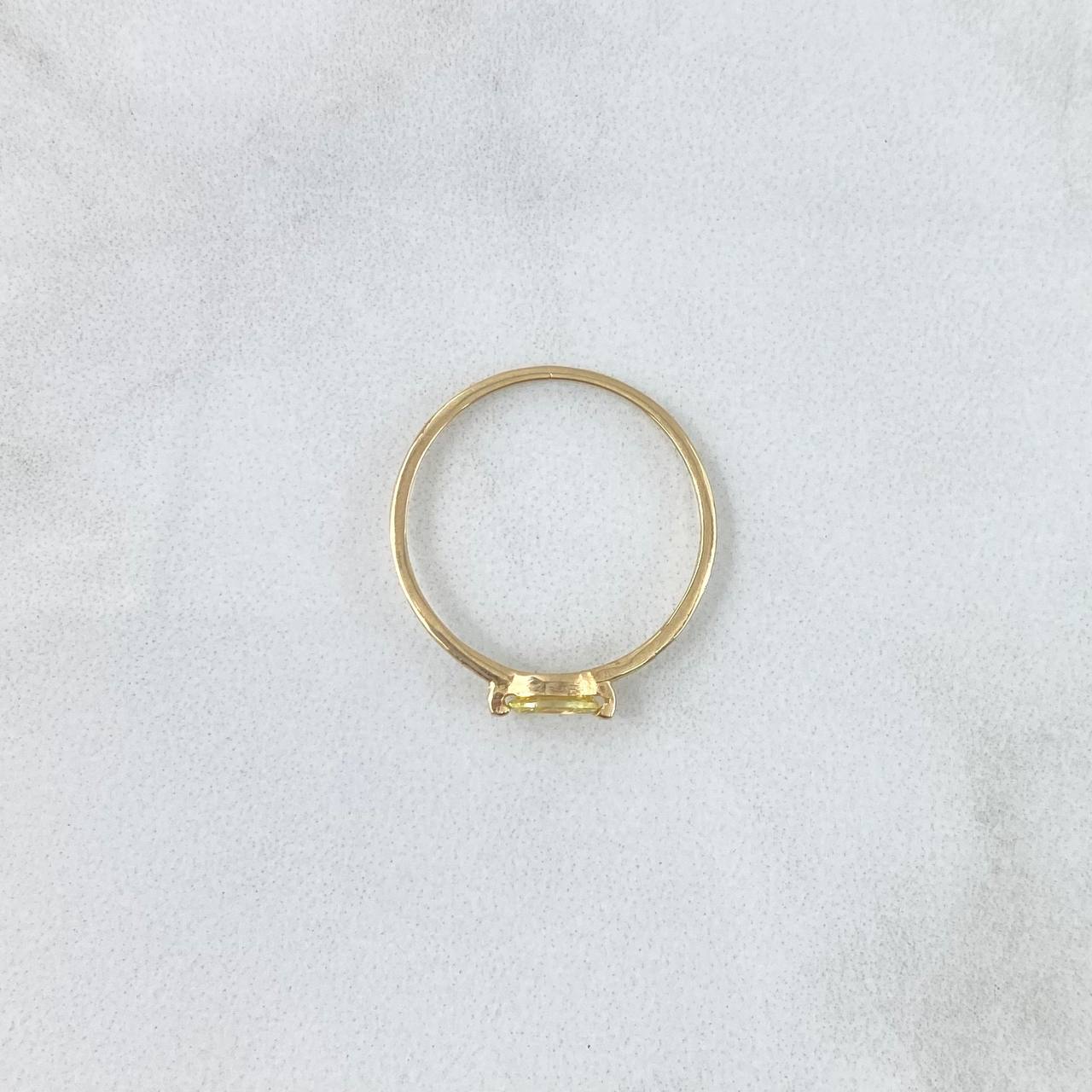 Anillo Solitario Marquesa Horizontal 0.9gr / T7 / Circon Amarillo Oro Amarillo