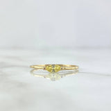 Anillo Solitario Marquesa Horizontal 0.9gr / T7 / Circon Amarillo Oro Amarillo