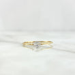 Anillo Solitario Marquesa Horizontal 0.85gr / T6 1/4 / Circon Blanco Oro Amarillo