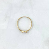 Anillo Solitario Marquesa Horizontal 0.85gr / T6 1/4 / Circon Blanco Oro Amarillo
