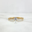 Anillo Solitario Carril 1.6gr / T7 / Circones Blancos Oro Amarillo
