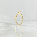 Anillo Solitario Carril 1.6gr / T7 / Circones Blancos Oro Amarillo