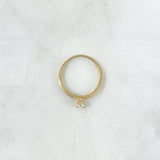 Anillo Solitario Carril 1.6gr / T7 / Circones Blancos Oro Amarillo