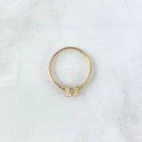 Anillo Solitario Carril Base Cuadrada 1.2gr / T7 / Circones Blancos Oro Amarillo