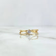 Anillo Solitario Abrazo Doble 2.35gr / T7 1/2 / Circon Blanco Oro Amarillo
