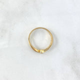 Anillo Solitario Abrazo Doble 2.35gr / T7 1/2 / Circon Blanco Oro Amarillo