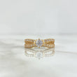 Anillo Solitario Lineas Cruzadas 3gr / T6 / Circones Blancos Oro Amarillo