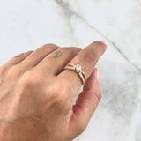 Anillo Solitario Lineas Cruzadas 3gr / T6 / Circones Blancos Oro Amarillo