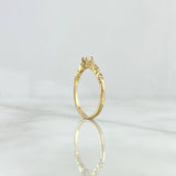Anillo Solitario Reina 2gr / T6 1/2 / Circones Blancos Oro Amarillo