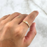 Anillo Solitario Reina 2gr / T6 1/2 / Circones Blancos Oro Amarillo