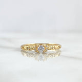 Anillo Solitario Reina 2gr / T6 1/2 / Circones Blancos Oro Amarillo