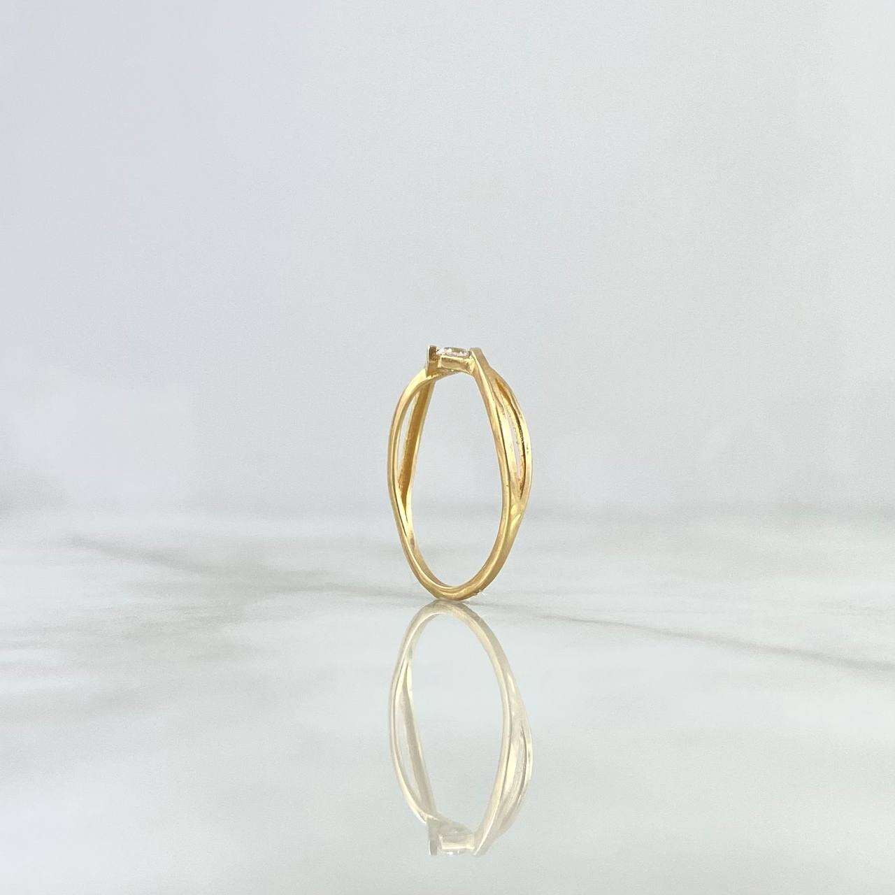 Anillo Solitario Infinito Triple 1.3gr / T5 1/2 / Circon Blanco Oro Amarillo