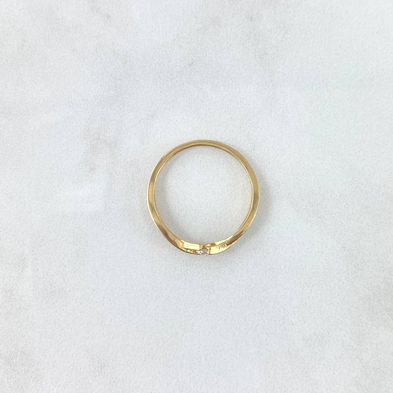 Anillo Solitario Infinito Triple 1.3gr / T5 1/2 / Circon Blanco Oro Amarillo