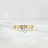 Anillo Solitario Infinito Triple 1.3gr / T5 1/2 / Circon Blanco Oro Amarillo