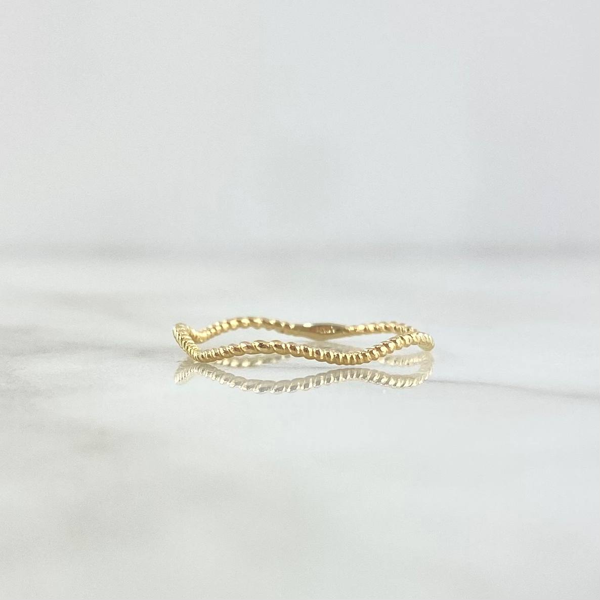 Anillo Trenza Zig - Zag 0.55gr / T7 / Delgado Oro Amarillo